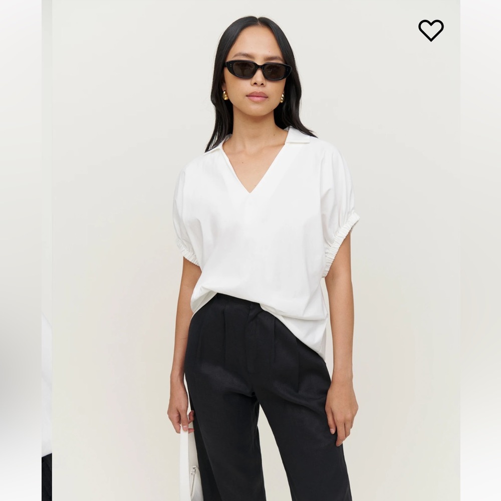 NWT Reformation Otis White Poplin Shirt Blouse Top XS
